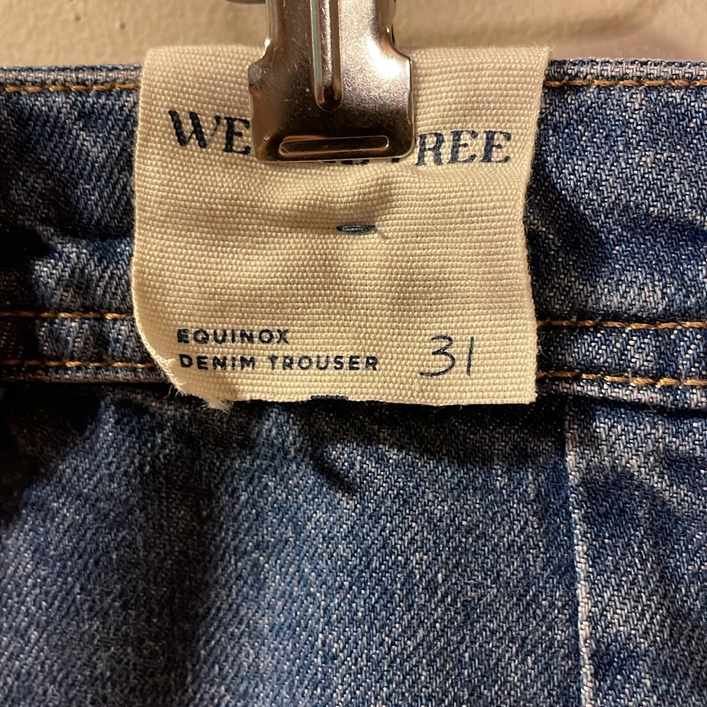 Free People Pleated High-Rise Wide Leg Jeans in Medium Blue - Picture 10 of 13